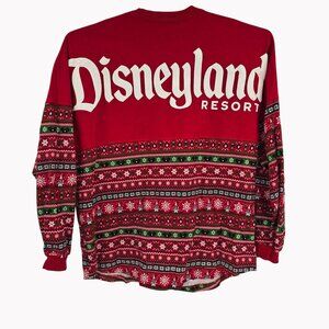 Disneyland Resort Christmas Fair Isle Spirit Jersey XL Red Green Snowflake